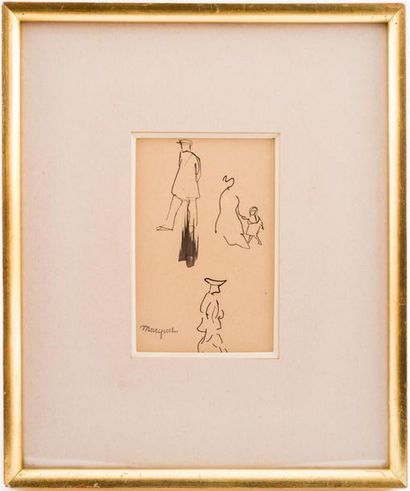 null Albert MARQUET (1875-1947)
Etude personnage
Encre, cachet de l'atelier en bas...