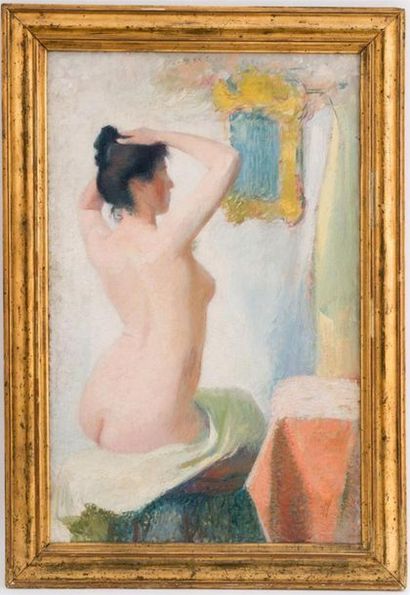 null Jean DIFFRE (1864-1921)
Nue de dos
Huile sur toile, signée en bas à droite
80...