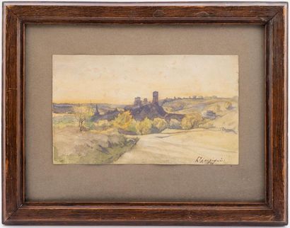 null Henri HARPIGNIES (1819-1916)
Ruines du Château d'Hérisson
Aquarelle signée en...