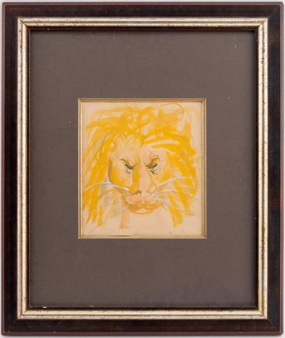 null Mikhail LARIONOV (1881-1964)
Tête de lion
Aquarelle monogrammée "ML"
25 x 21...