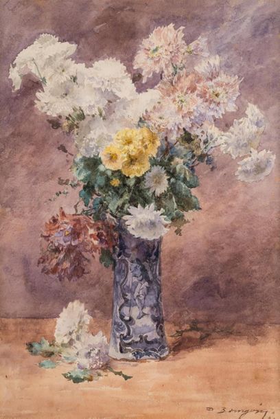 null Marie Désiré BOURGOIN (1839-1912)
Bouquet de fleurs
Aquarelle signée en bas...
