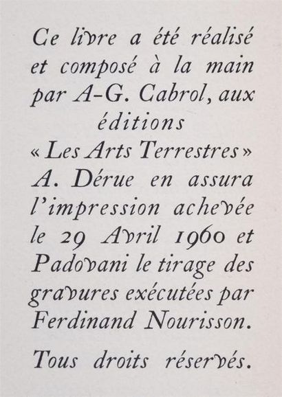 null Georges MATHIEU (1921-2012)
Sept jours de Mathieu
Les Arts terrestres, 1960
Double...