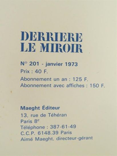 null CALDER (Alexander). Derrière le miroir, n° 201. Paris, Galerie Maeght, janvier...