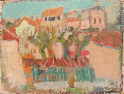 null Jacques BARBACANE (1922)
Le village rose
Huile sur papier marouflé sur Isorel...