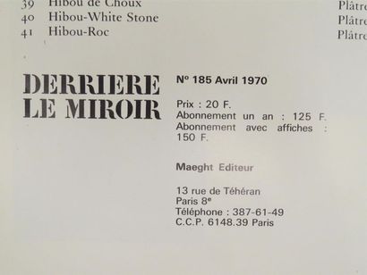 null RIOPELLE (Jean-Paul). Derrière le miroir, n° 185. Ibid., avril 1970. Envoi autographe...
