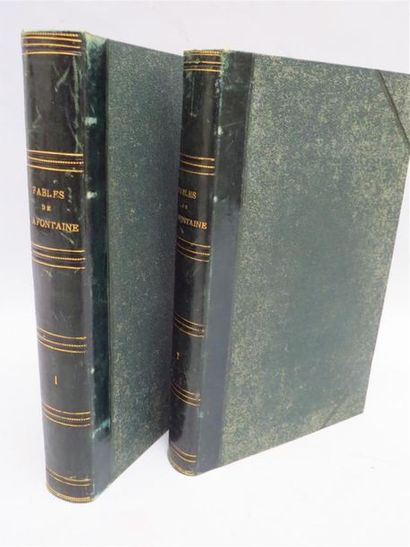 null LA FONTAINE (Jean de). Fables.		
Deux volumes grand in-8 demi-basane vert foncé,...