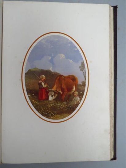 null [CARTONNAGE ROMANTIQUE]. Peintre d'aquarelles. 
In-folio percaline noire illustrée...