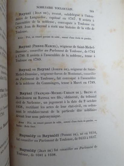 null BREMOND. Nobiliaire toulousain. Inventaire général des titres probants de noblesse...