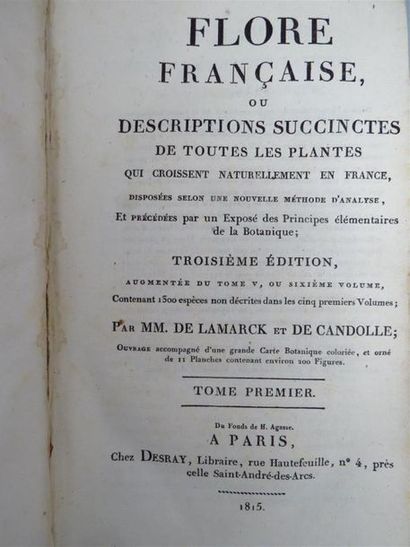 null LAMARCK (de) et CANDOLLE (de). Flore française, ou descriptions succinctes de...