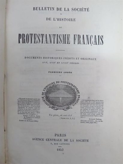 null [PROTESTANTISME]. Bulletin de la société de l'histoire du protestantisme français....