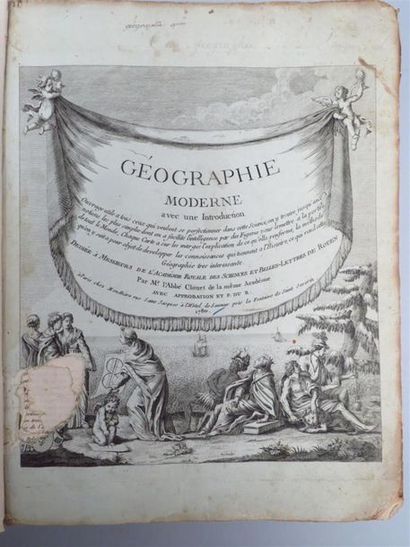 null [ATLAS]. CLOUET (Abbé). Géographie Moderne avec une introduction.
In-folio basane...