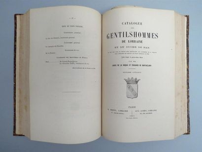 null LA ROQUE (Louis de) - BARTHELEMY (Edouard de). Catalogue de gentilshommes en...