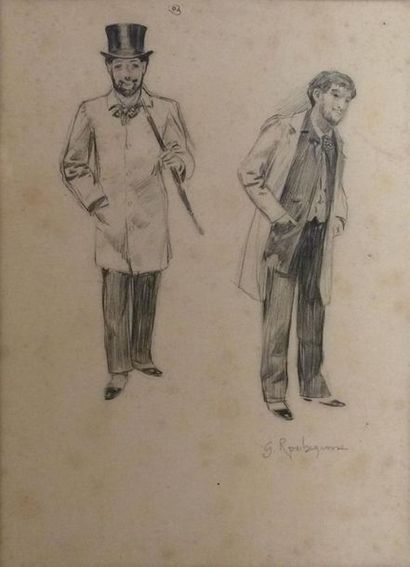 null Georges Antoine ROCHEGROSSE (1859-1938)
Les dandys
Dessin au crayon sur papier...