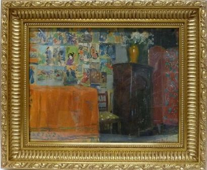 null Georges Antoine ROCHEGROSSE (1859-1938)
Atelier de l'artiste rue de Douai
Huile...