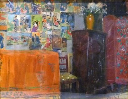 null Georges Antoine ROCHEGROSSE (1859-1938)
Atelier de l'artiste rue de Douai
Huile...