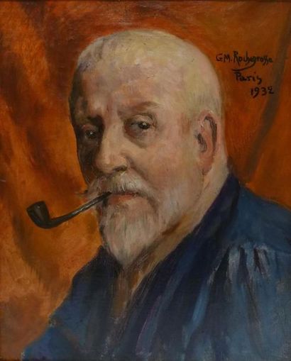 null Georges Antoine ROCHEGROSSE (1859-1938)
Autoportrait à la pipe 
Huile sur toile...