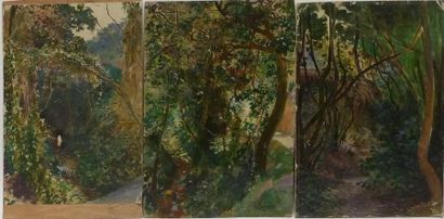 null Georges Antoine ROCHEGROSSE (1859-1938)
Sous-bois
Suite de trois huiles sur...
