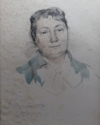 null Georges Antoine ROCHEGROSSE (1859-1938)
Madame Elisabeth de Banville
Crayon...
