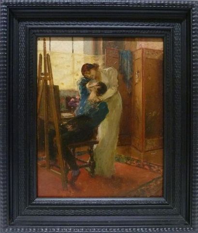 null Georges Antoine ROCHEGROSSE (1859-1938)
Georges et Marie, dans l'atelier de...
