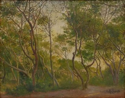 null Georges Antoine ROCHEGROSSE (1859-1938)
Sous-bois
Huile sur toile signée en...