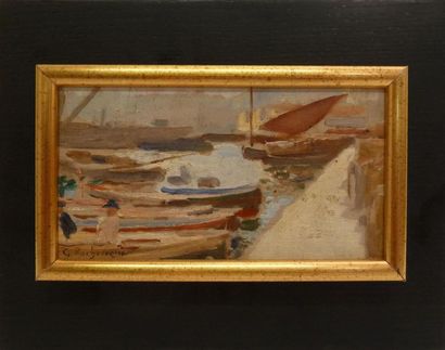 null Georges Antoine ROCHEGROSSE (1859-1938)
Les barques à Sousse (projet pour l'illustration...