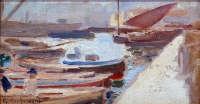 null Georges Antoine ROCHEGROSSE (1859-1938)
Les barques à Sousse (projet pour l'illustration...