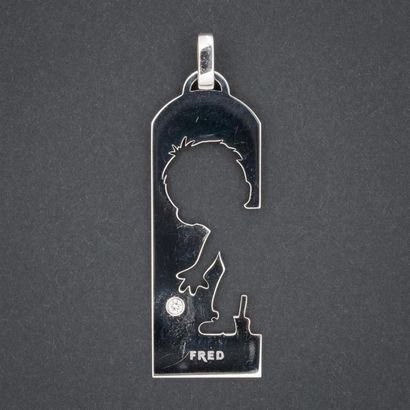 null FRED
Pendentif "profil d'enfant" or gris serti d'un diamant taille brillant....