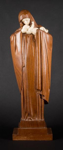 null Lucienne Antoinette HEUVELMANS (1885-1944)
Vierge à l'enfant
Sculpture en bois...