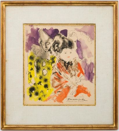 null Emilio GRAU-SALA (1911-1975)
Jeune femme et clown
Aquarelle et encre sur papier,...