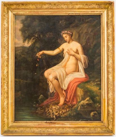 null ECOLE FRANCAISE FIN XIXe
Femme nue au bain 
Huile sur toile
73 x 60 cm 