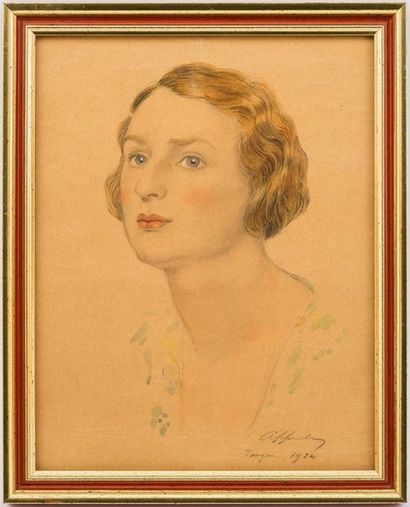 null George Owen Wynne APPERLEY (1884-1960)
Portrait de femme
Aquarelle et crayon...