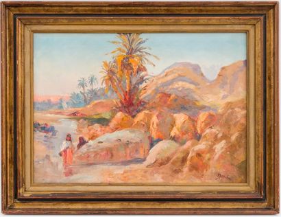 null Alphonse BIRCK (1859-1942)
"Oasis de Bou-Saâda"
Huile sur toile signée en bas...