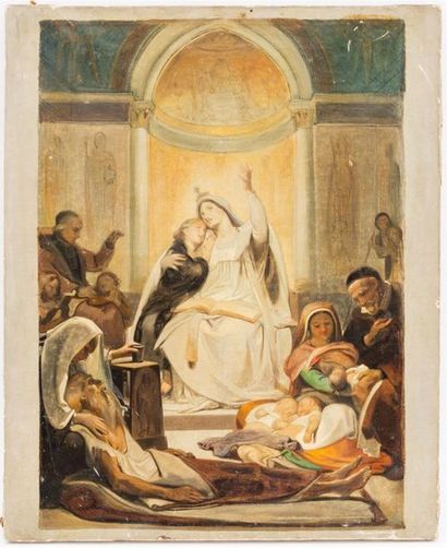 null ECOLE FRANCAISE, XIXe
Scène religieuse
Huile sur toile
75 x 60 cm