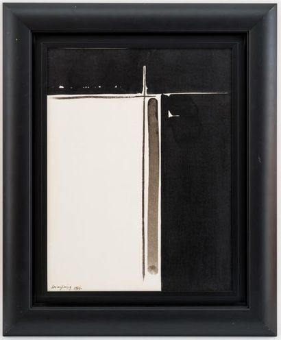  André MARFAING (1925-1987) Abstraction Acrylique sur papier marouflé sur toile,...