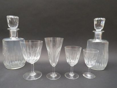 null BACCARAT, modèle Cassino
Service de verres en cristal comprenant : 
12 verres...