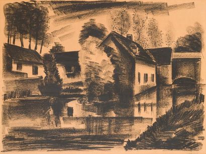 null Maurice DE VLAMINCK (1876-1958)
Village au bord de l'eau
Lithographie
Vue :...