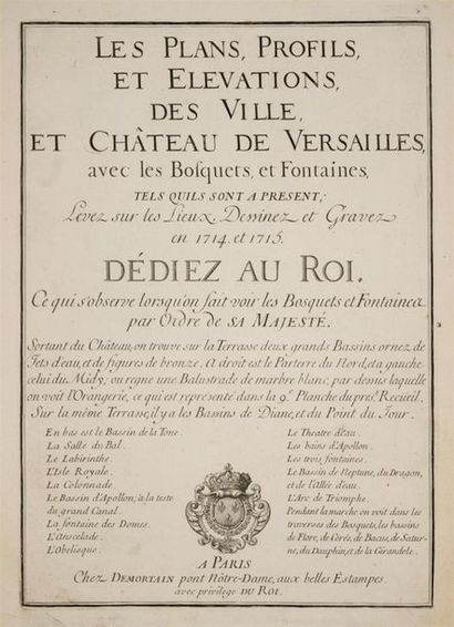 null LE PAUTRE (Pierre). Les Plans, Profils, et Elévations, des Ville, et Château...