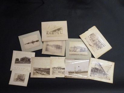 null VIETNAM. Deux panoramas et cinq photographies fin XIXe/début XXe de l'industrie...