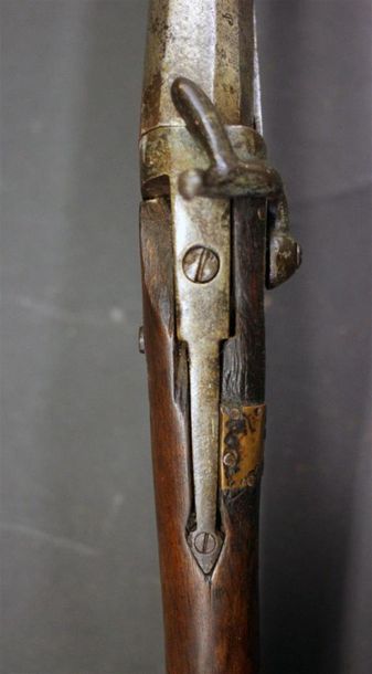 null Fusil monocoup calibre 12 à broche, ouverture par clé Lefaucheux, canon octogonal....