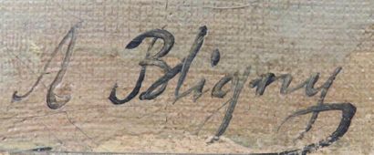 null Albert BLIGNY (1849-1908)
Repos des soldats
Huile sur toile signée en bas à...