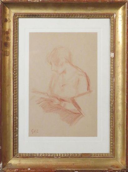 null Georges D'ESPAGNAT (1870-1950)
Jeune femme à la lecture
Sanguine monogrammée...