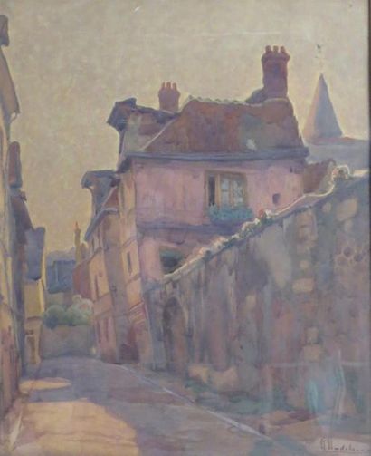null Hippolyte MADELAINE (1871-1966)
Rue de village
Aquarelle signée en bas à droite
73...