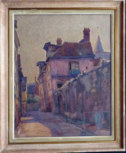 null Hippolyte MADELAINE (1871-1966)
Rue de village
Aquarelle signée en bas à droite
73...