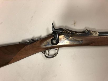 null Carabine de tir type Springfield, trapdoor 1873 fabrication italienne PEDERSOLI.
Calibre...