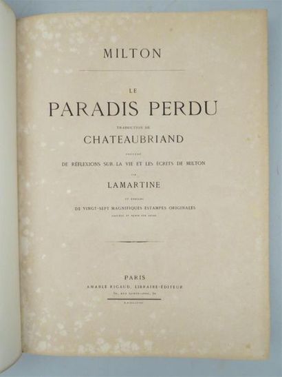 MILTON. Le Paradis perdu. Traduction de Chateaubriand...