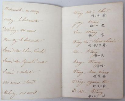 null [CHINE]. Carnet autographe rédigé par Albert d'Amade. In-12 basane souple noire...