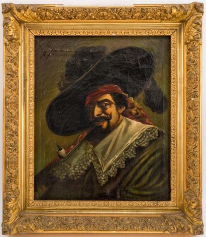 null Benito BELLI (act.1870-1878)
Corsaire à la pipe
Huile sur toile, signée en haut...