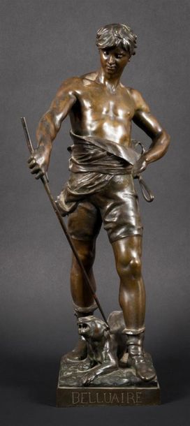 null Eugène MARIOTON (1854-1933)
Belluaire
Epreuve en bronze à patine brune, signé
H:...