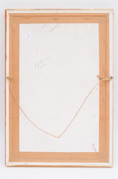  Georges ARTEMOFF (1892-1965) Arlequin Huile et grattage sur carte à gratter,signé...