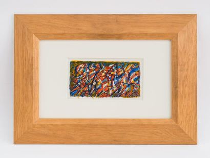 null Jacques GERMAIN (1915-2001)
Composition abstraite en couleur 
Technique mixte...